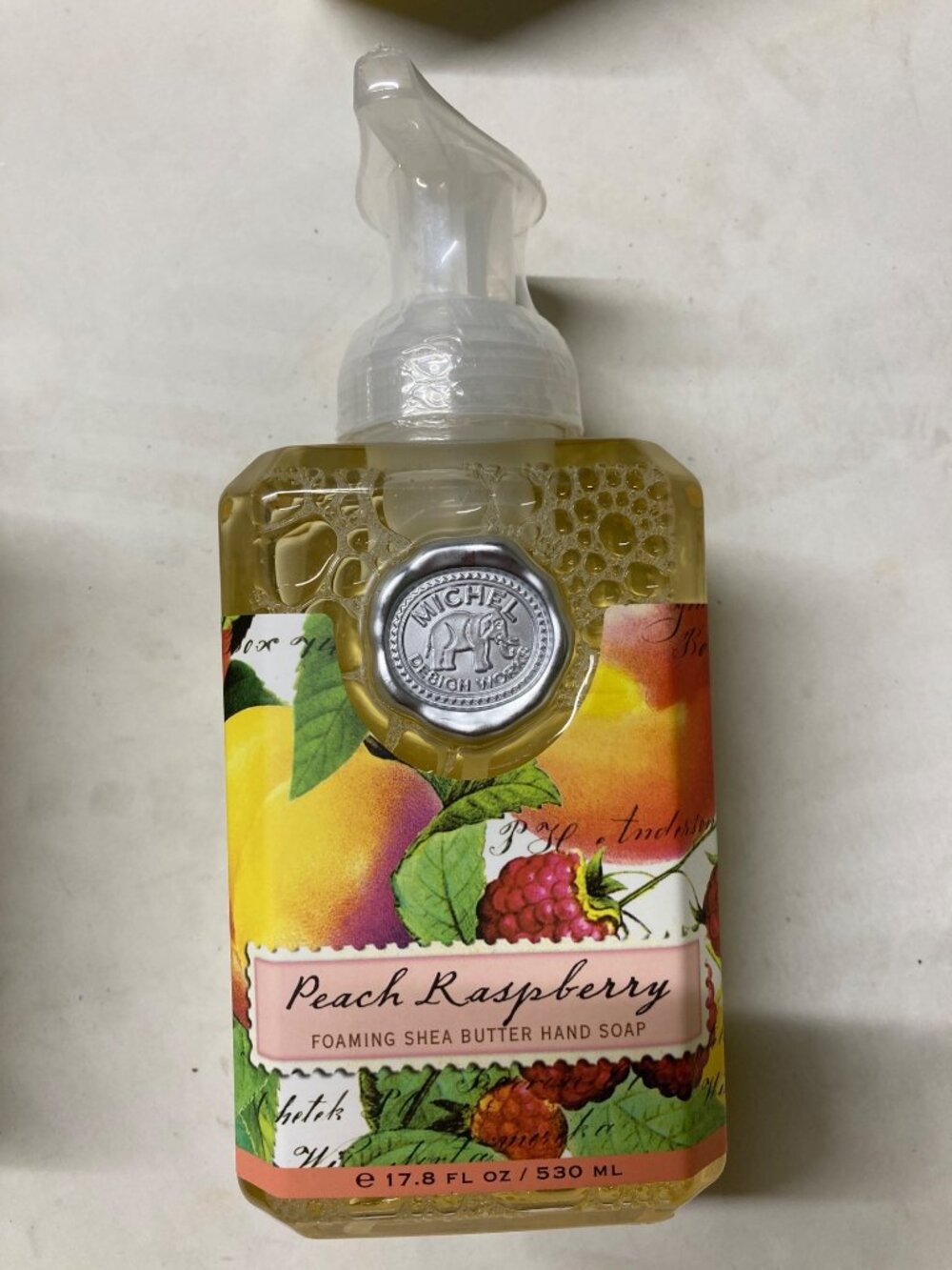 Michel Design Works Shea Butter Hand Soap "Peach Raspberry"17.8 Oz. 530 ml New